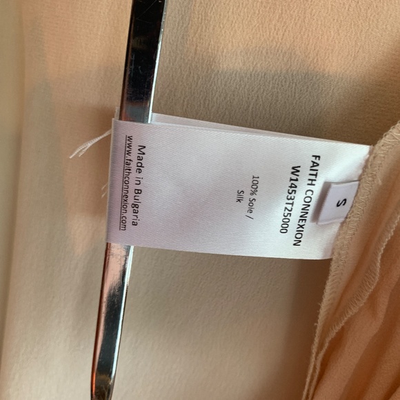 FAITH CONNEXION Women's S Crepe Silk Pink Quartz Shirt Skirt Asymmetrical Snap - Picture 8 of 11